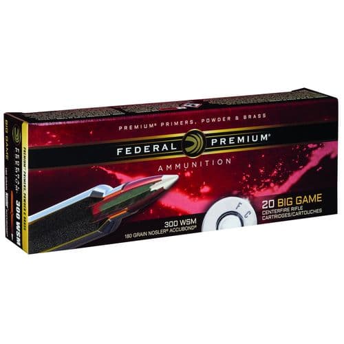 Federal P300WSMA1 Premium 300 WSM 180 gr Nosler Accubond (AB) 20 Bx/ 10 Cs Federal P300WSMA1 Premium 300 WSM 180 gr Nosler Accubond (AB) 20 Bx/ 10 Cs