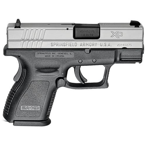 Springfield Armory XD9821 XD Sub-Compact *CA Compliant 9mm Luger 3" 10+1 Railed Black Frame Stainless Steel Slide Black Polymer Grip Springfield Armory XD9821 XD Sub-Compact *CA Compliant 9mm Luger 3" 10+1 Railed Black Frame Stainless Steel Slide Black Polymer Grip