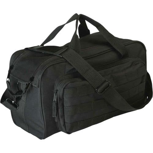 Allen 2205 Range Bag Black Cordura with MOLLE Loops, Detachable Shoulder Strap & Padded Pistol Rug 15" x 8" x 8.50" Interior Dimensions Allen 2205 Range Bag Black Cordura with MOLLE Loops, Detachable Shoulder Strap & Padded Pistol Rug 15" x 8" x 8.50" Interior Dimensions