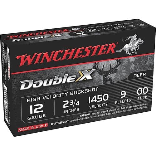 Winchester Ammo SB1200 Double X High Velocity 12 Gauge 2.75" 9 Pellets Copper Plated 00 Buck Shot 5 Bx Winchester Ammo SB1200 Double X High Velocity 12 Gauge 2.75" 9 Pellets Copper Plated 00 Buck Shot 5 Bx