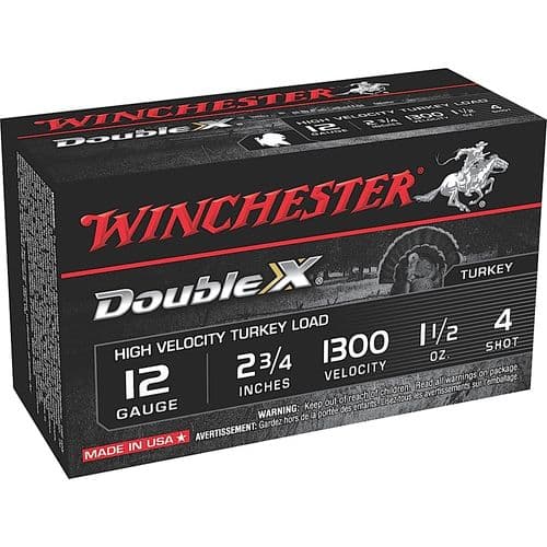 Winchester Ammo Double X High Velocity Turkey 12 Gauge 2.75" 1 1/2 oz 4 Shot - STH124 Winchester Ammo Double X High Velocity Turkey 12 Gauge 2.75" 1 1/2 oz 4 Shot - STH124