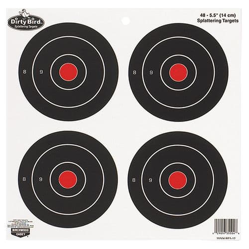 Birchwood Casey 35504 Dirty Bird Bullseye Hanging Tagboard Target 5.50" 12 Per Pack Birchwood Casey 35504 Dirty Bird Bullseye Hanging Tagboard Target 5.50" 12 Per Pack