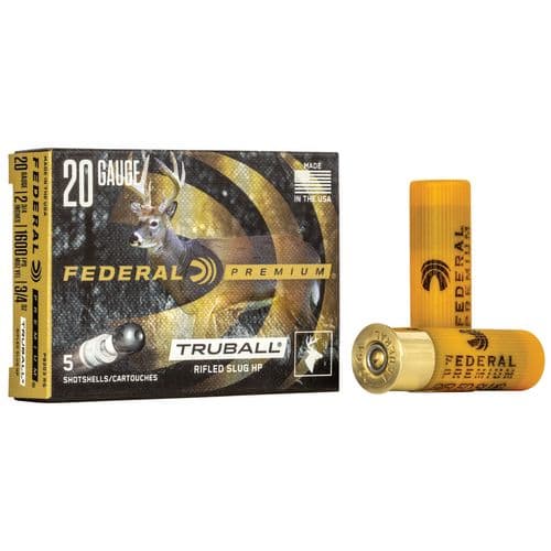 Federal PB203RS Premium Vital-Shok TruBall 20 Gauge 2.75" 3/4 oz Rifled Slug Shot 5 Bx/ 50 Cs Federal PB203RS Premium Vital-Shok TruBall 20 Gauge 2.75" 3/4 oz Rifled Slug Shot 5 Bx/ 50 Cs