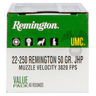 Remington Ammunition 23783 UMC Value Pack 22-250 Rem 50 gr Jacket Hollow Point 40 Per Box-047700384801 Remington Ammunition 23783 UMC Value Pack 22-250 Rem 50 gr Jacket Hollow Point 40 Per Box-047700384801
