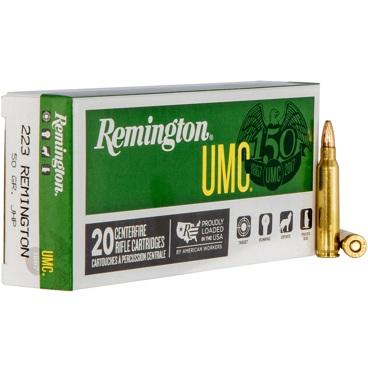 Remington UMC 223 Rem 50 gr Jacketed Hollow Point (JHP) Rifle Ammo Remington UMC 223 Rem 50 gr Jacketed Hollow Point (JHP) Rifle Ammo