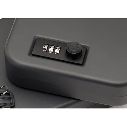SnapSafe 75230 Lock Box Large Combination/Key Entry Black Steel 9.50" L x 6.50" W x 1.75" D SnapSafe 75230 Lock Box Large Combination/Key Entry Black Steel 9.50" L x 6.50" W x 1.75" D