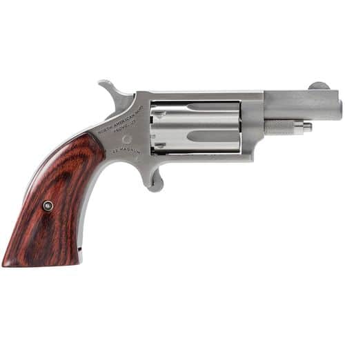 North American Arms 22MSGBG Mini-Revolver 22 Mag 5rd 1.13" Overall Stainless Steel with Wood Boot Grip North American Arms 22MSGBG Mini-Revolver 22 Mag 5rd 1.13" Overall Stainless Steel with Wood Boot Grip