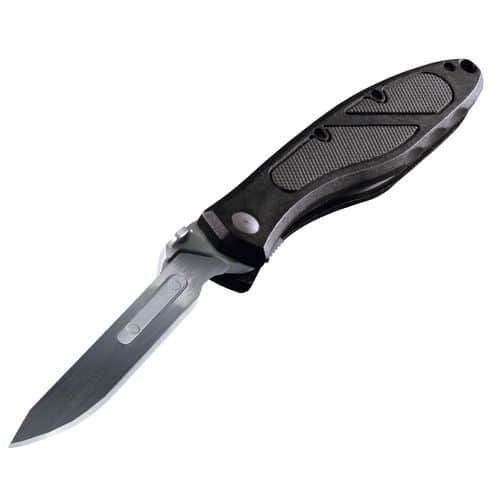Havalon Knives XTC-60AZ Piranta Z 2.75" Folding Replaceable Plain Stainless Steel Blade Black Polymer Black Handle Havalon Knives XTC-60AZ Piranta Z 2.75" Folding Replaceable Plain Stainless Steel Blade Black Polymer Black Handle