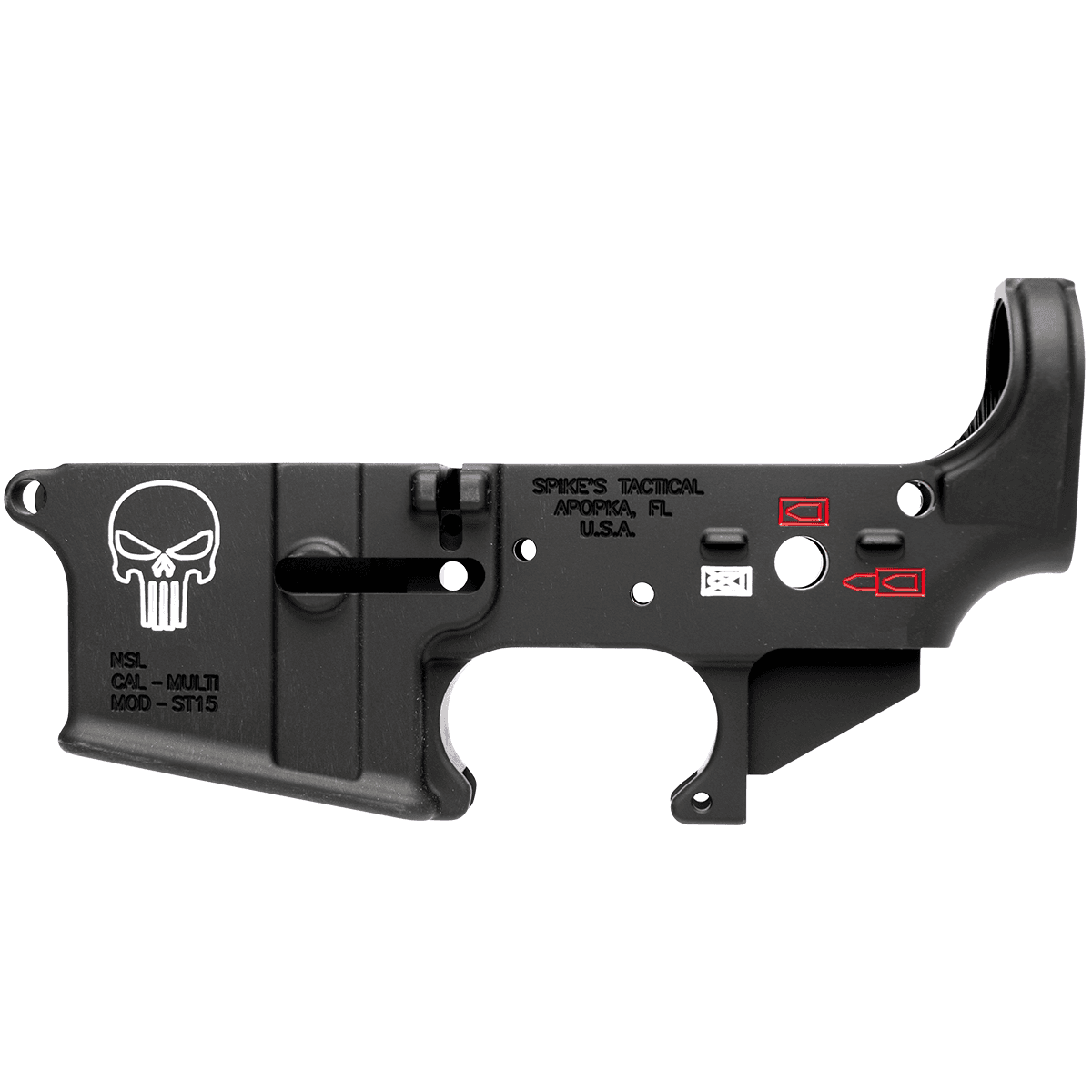 Spikes Tactical Punisher Stripped Lower Receiver Multi-Caliber AR-15 Spikes Tactical Punisher Stripped Lower Receiver Multi-Caliber AR-15