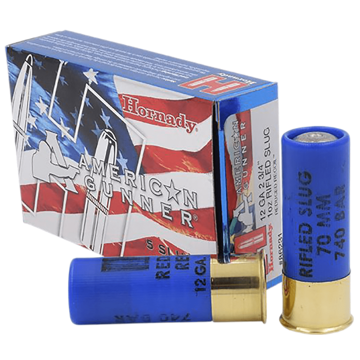 Hornady 86231 American Gunner Rifled Slug 12 Gauge 2.75" 1 oz Slug Shot 5 Bx/ 20 Cs Hornady 86231 American Gunner Rifled Slug 12 Gauge 2.75" 1 oz Slug Shot 5 Bx/ 20 Cs