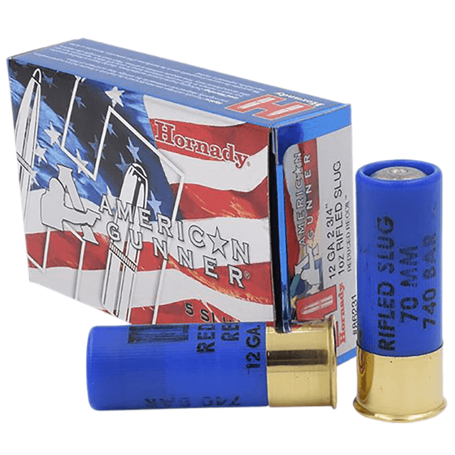 Hornady 86231 American Gunner Rifled Slug 12 Gauge 2.75" 1 oz Slug Shot 5 Bx/ 20 Cs Hornady 86231 American Gunner Rifled Slug 12 Gauge 2.75" 1 oz Slug Shot 5 Bx/ 20 Cs