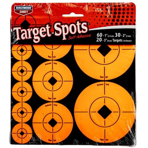 Birchwood Casey 33928 Target Spots Self-Adhesive Paper Bullseye Black/Orange 60 Targets Birchwood Casey 33928 Target Spots Self-Adhesive Paper Bullseye Black/Orange 60 Targets