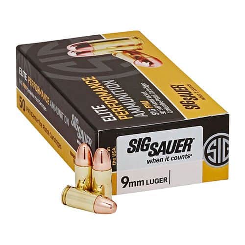 Sig Sauer Elite Ball 9mm Luger 124 gr Full Metal Jacket (FMJ) - E9MMB250 Sig Sauer Elite Ball 9mm Luger 124 gr Full Metal Jacket (FMJ) - E9MMB250