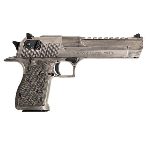 Magnum Research DE50WMD Desert Eagle Mark XIX 50 AE 6" 7+1 White Matte Distressed Cerakote Carbon Steel Frame & Slide Distressed G10 Grip Magnum Research DE50WMD Desert Eagle Mark XIX 50 AE 6" 7+1 White Matte Distressed Cerakote Carbon Steel Frame & Slide Distressed G10 Grip