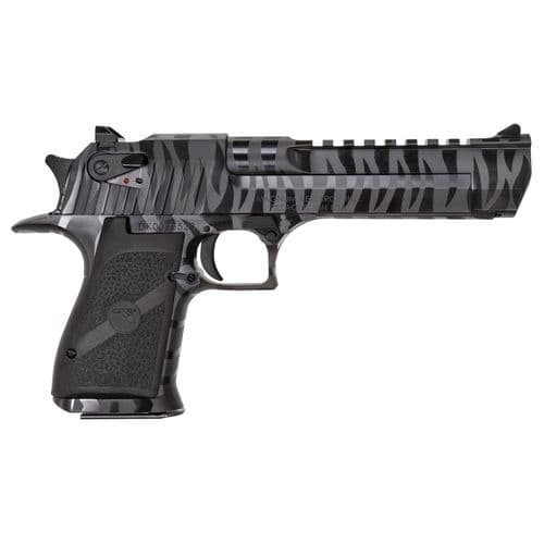 Magnum Research DE50BTS Desert Eagle Mark XIX 50 AE 6" 7+1 Black Carbon Steel with Tiger Stripes Frame & Slide Black Polymer Grip Magnum Research DE50BTS Desert Eagle Mark XIX 50 AE 6" 7+1 Black Carbon Steel with Tiger Stripes Frame & Slide Black Polymer Grip