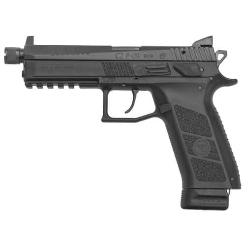 CZ-USA 91270 P-09 Suppressor Ready 9mm Luger 5.10" 21+1 Black Black Steel Slide Black Interchangeable Backstrap Grip Night Sights CZ-USA 91270 P-09 Suppressor Ready 9mm Luger 5.10" 21+1 Black Black Steel Slide Black Interchangeable Backstrap Grip Night Sights