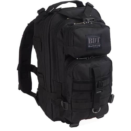 Bulldog BDT410B BDT Tactical Backpack Compact Style with Black Finish, 2 Main & Accessory Compartments, Hydration Bladder Compartment & Molle, Alice Compatible 18" H x 10" W x 10" D Bulldog BDT410B BDT Tactical Backpack Compact Style with Black Finish, 2 Main & Accessory Compartments, Hydration Bladder Compartment & Molle, Alice Compatible 18" H x 10" W x 10" D