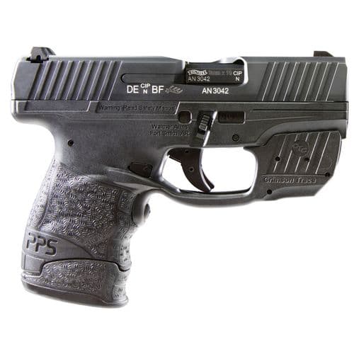 Walther Arms 2805963 PPS M2 9mm Luger 3.18" 7+1 Black Polymer Frame & Grip with Black Tenifer Steel Slide Includes Crimson Trace Laser Walther Arms 2805963 PPS M2 9mm Luger 3.18" 7+1 Black Polymer Frame & Grip with Black Tenifer Steel Slide Includes Crimson Trace Laser
