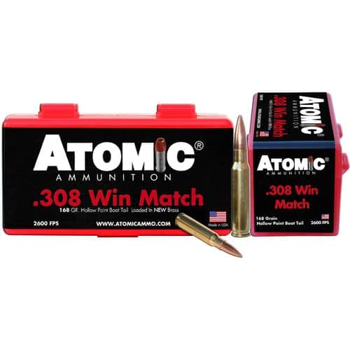 Atomic 00426 Rifle 308 Win 168 gr Hollow Point Boat Tail (HPBT) 50 Bx Atomic 00426 Rifle 308 Win 168 gr Hollow Point Boat Tail (HPBT) 50 Bx