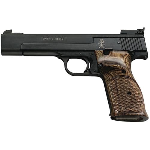Smith & Wesson 130511 41 22 LR 5.50" 10+1 Blued Blued Carbon Steel Slide Checkered Wood Target Grip Smith & Wesson 130511 41 22 LR 5.50" 10+1 Blued Blued Carbon Steel Slide Checkered Wood Target Grip