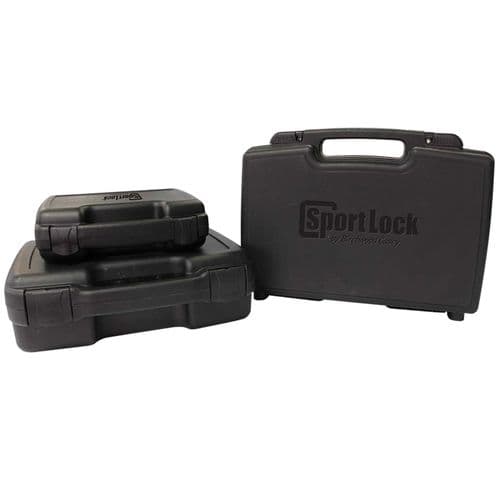 Birchwood Casey 03004 SportLock Single Handgun Case Black Molded Plastic 7.50" H x 13.50" W x 3" D Birchwood Casey 03004 SportLock Single Handgun Case Black Molded Plastic 7.50" H x 13.50" W x 3" D