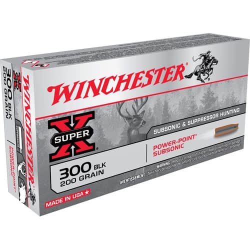 Winchester Ammo Super X 300 Blackout 200 gr Power Point Subsonic - X300BLKX Winchester Ammo Super X 300 Blackout 200 gr Power Point Subsonic - X300BLKX