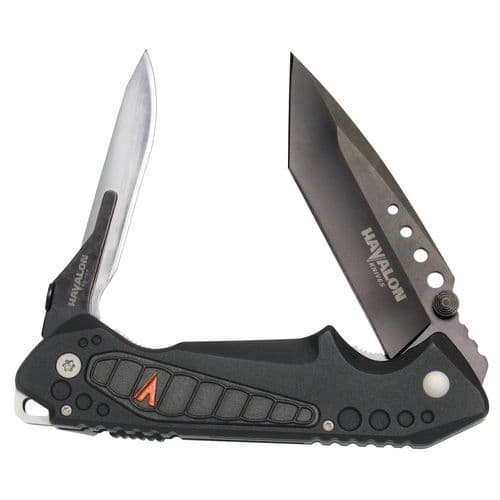 Havalon Knives XTC-EXP EXP 3.06" Folding Tanto Plain Black TiCN Japanese AUS-8 SS Blade FRN Black Handle Havalon Knives XTC-EXP EXP 3.06" Folding Tanto Plain Black TiCN Japanese AUS-8 SS Blade FRN Black Handle