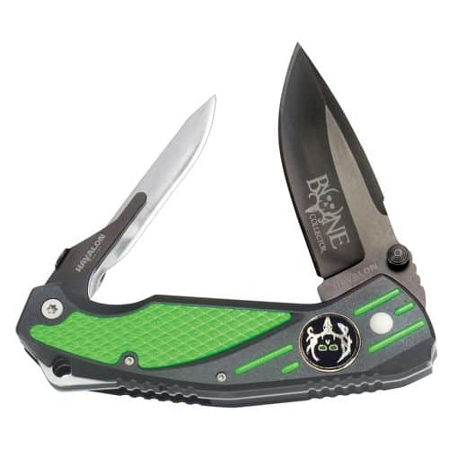Havalon Knives XTC-BCG Bone Collector Rebel 3.06" Folding Plain Black TiCN Japanese AUS-8 SS Blade FRN Green Handle Havalon Knives XTC-BCG Bone Collector Rebel 3.06" Folding Plain Black TiCN Japanese AUS-8 SS Blade FRN Green Handle