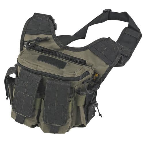 US PeaceKeeper P20305 Rapid Deployment Pack Shoulder Sling 600D Polyester OD Green w/Black Accents 12" L x 10" H x 3" D US PeaceKeeper P20305 Rapid Deployment Pack Shoulder Sling 600D Polyester OD Green w/Black Accents 12" L x 10" H x 3" D
