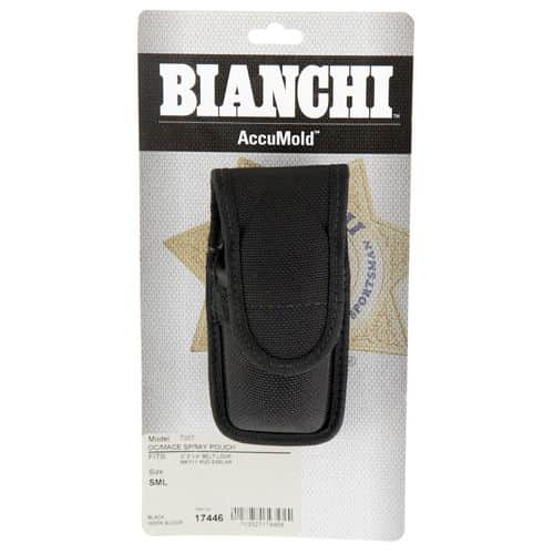 Bianchi 17446 AccuMold Mace/OC Spray Holder Small 2"-2.25" Black Trilaminate Hook & Loop Mount Bianchi 17446 AccuMold Mace/OC Spray Holder Small 2"-2.25" Black Trilaminate Hook & Loop Mount