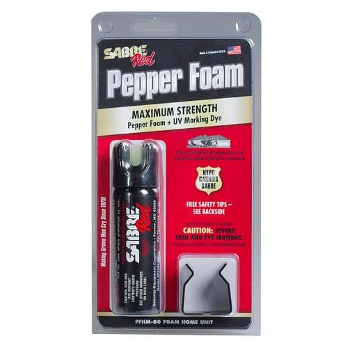 Sabre PFHM80 Sabre Red Pepper Foam OC Pepper 8-12 ft Range 2.5 oz Sabre PFHM80 Sabre Red Pepper Foam OC Pepper 8-12 ft Range 2.5 oz