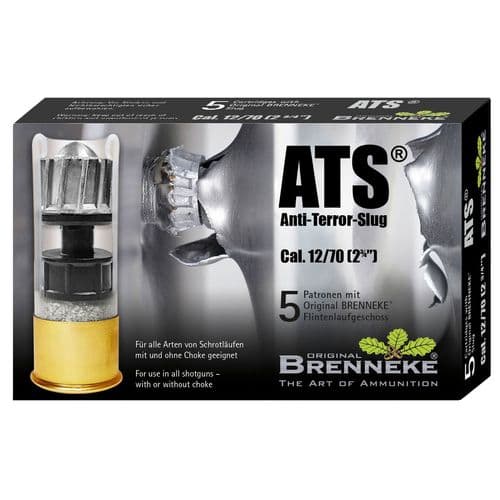 Brenneke SL122ATS Anti-Terror-Slug 12 Gauge 2.75" 1 oz Slug Shot 5 Bx/ 40 Cs Brenneke SL122ATS Anti-Terror-Slug 12 Gauge 2.75" 1 oz Slug Shot 5 Bx/ 40 Cs