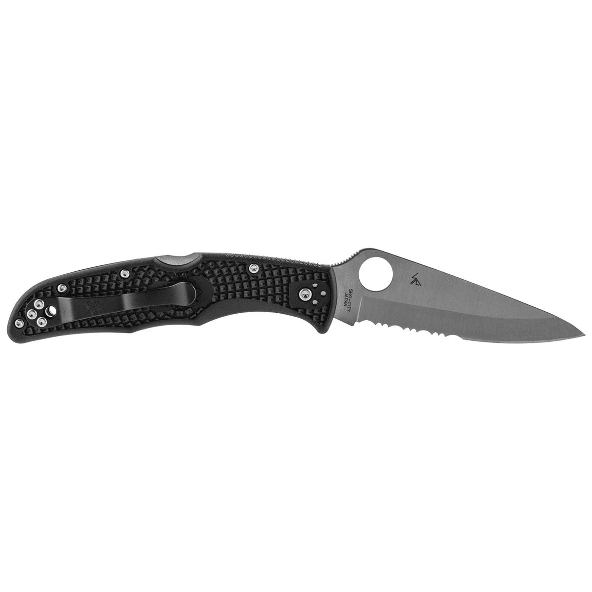 Spyderco C10PSBK Endura 4 Lightweight 3.75" Folding Drop Point Part Serrated VG-10 Stainless Steel Blade/FRN Black Handle Spyderco C10PSBK Endura 4 Lightweight 3.75" Folding Drop Point Part Serrated VG-10 Stainless Steel Blade/FRN Black Handle