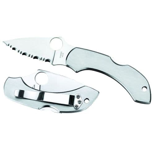 Spyderco C28P Dragonfly 2 2.31" Folding Clip Point Saw VG-10 Stainless Steel Blade/Stainless Handle 2 Spyderco C28P Dragonfly 2 2.31" Folding Clip Point Saw VG-10 Stainless Steel Blade/Stainless Handle 2