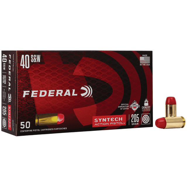 Federal AE40SJAP1 American Eagle 40 S&W 205 gr Total Syntech Jacket Flat Nose (TSJFN) 50 Bx/ 10 Cs Federal AE40SJAP1 American Eagle 40 S&W 205 gr Total Syntech Jacket Flat Nose (TSJFN) 50 Bx/ 10 Cs