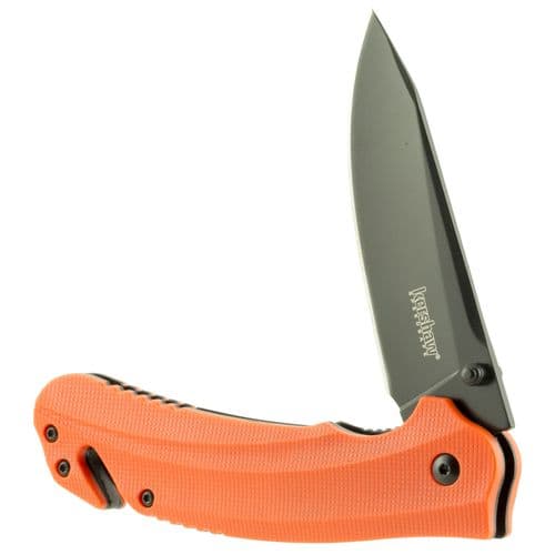 Kershaw 8650 Barricade 3.50" Folding Drop Point Plain Black Oxide 8Cr13MoV SS Blade FRN Orange Handle Kershaw 8650 Barricade 3.50" Folding Drop Point Plain Black Oxide 8Cr13MoV SS Blade FRN Orange Handle