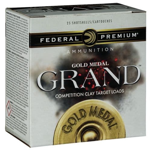 Federal GMT17875 Premium Gold Medal Grand Plastic 12 Gauge 2.75" 1 1/8 oz 7.5 Shot 25 Bx/ 10 Cs Federal GMT17875 Premium Gold Medal Grand Plastic 12 Gauge 2.75" 1 1/8 oz 7.5 Shot 25 Bx/ 10 Cs