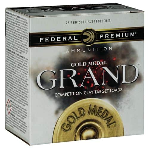 Federal GMT17875 Premium Gold Medal Grand Plastic 12 Gauge 2.75" 1 1/8 oz 7.5 Shot 25 Bx/ 10 Cs Federal GMT17875 Premium Gold Medal Grand Plastic 12 Gauge 2.75" 1 1/8 oz 7.5 Shot 25 Bx/ 10 Cs
