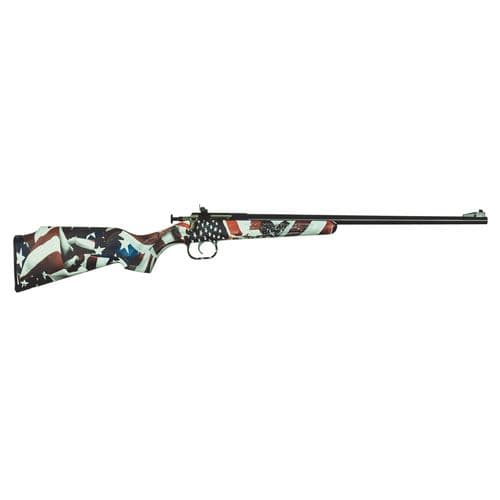 Crickett KSA2169 Crickett 22 LR 1rd 16.13" Blued One Nation American Flag Synthetic Stock Right Hand (Youth) Crickett KSA2169 Crickett 22 LR 1rd 16.13" Blued One Nation American Flag Synthetic Stock Right Hand (Youth)