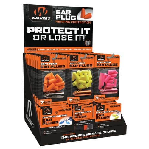 Walkers GWPPLUGDIS Foam Ear Plugs Counter Display Ear Plugs 58 Pieces Walkers GWPPLUGDIS Foam Ear Plugs Counter Display Ear Plugs 58 Pieces