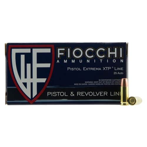 Fiocchi 25XTP Extrema 25 ACP 35 gr XTP Hollow Point 50 Bx/ 10 Cs Fiocchi 25XTP Extrema 25 ACP 35 gr XTP Hollow Point 50 Bx/ 10 Cs
