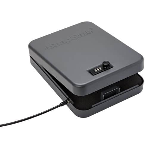 SnapSafe 75250 Lock Box 2XL Combination Entry Black Steel 11.50" L x 8.50" W x 2.50" D SnapSafe 75250 Lock Box 2XL Combination Entry Black Steel 11.50" L x 8.50" W x 2.50" D