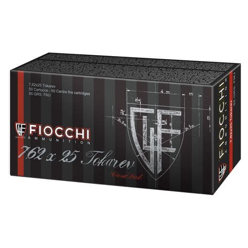 Fiocchi 762TOK Training Dynamics 7.62x25mm Tokarev 88 gr Full Metal Jacket (FMJ) 50 Bx/ 20 Cs Fiocchi 762TOK Training Dynamics 7.62x25mm Tokarev 88 gr Full Metal Jacket (FMJ) 50 Bx/ 20 Cs