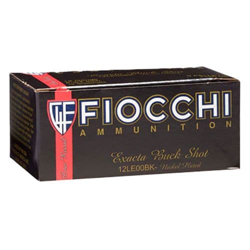 Fiocchi 12LE00BK Exacta Low Recoil Nickel Plated 12 Gauge 2.75" 9 Pellets 00 Buck Shot 10 Bx/ 25 Cs Fiocchi 12LE00BK Exacta Low Recoil Nickel Plated 12 Gauge 2.75" 9 Pellets 00 Buck Shot 10 Bx/ 25 Cs