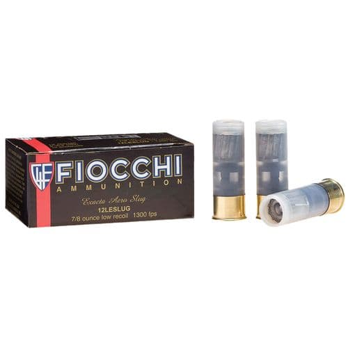Fiocchi 12LESLUG Aero Low Recoil 12 Gauge 2.75" 7/8 oz Rifled Slug Shot 10 Bx/ 25 Cs Fiocchi 12LESLUG Aero Low Recoil 12 Gauge 2.75" 7/8 oz Rifled Slug Shot 10 Bx/ 25 Cs