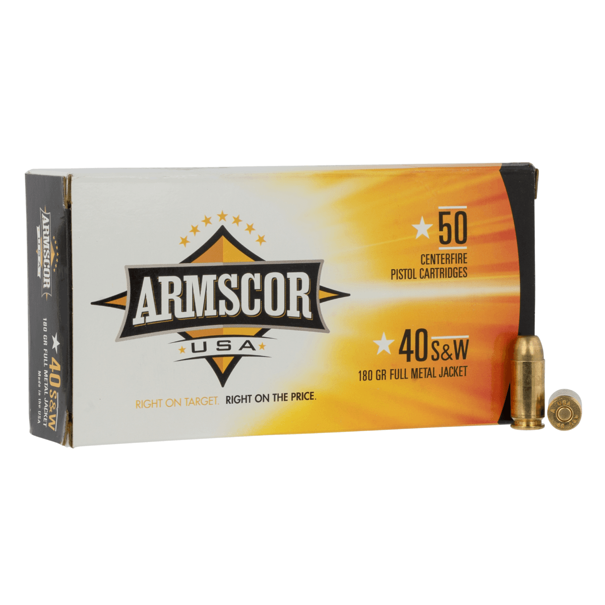 Armscor USA 40 S&W 180gr Full Metal Jacket 50 Per Box Armscor USA 40 S&W 180gr Full Metal Jacket 50 Per Box
