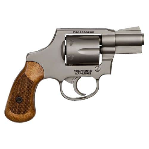 Rock Island 51289 Revolver M206 Spurless 38 Special 6rd 2" Nickel Steel Wood Grip Rock Island 51289 Revolver M206 Spurless 38 Special 6rd 2" Nickel Steel Wood Grip