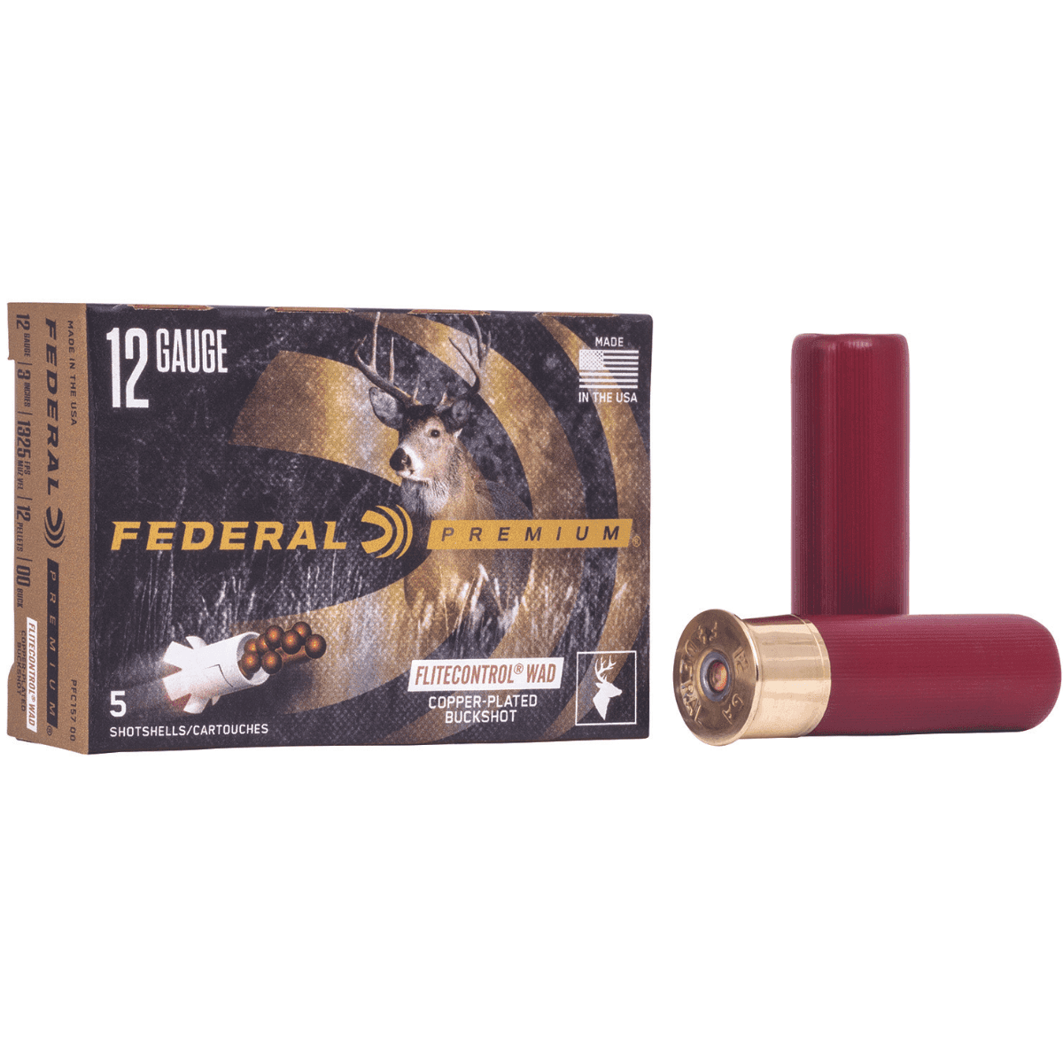 Federal Vital-Shok Premium 12 Gauge 12 Pellets, Shot 5 Per Box - PFC15700 Federal Vital-Shok Premium 12 Gauge 12 Pellets, Shot 5 Per Box - PFC15700