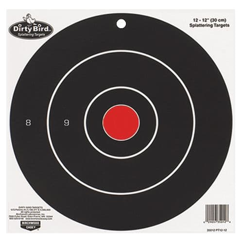 Birchwood Casey 35012 Dirty Bird Bullseye Hanging Tagboard Target 12" 12 Per Pack Birchwood Casey 35012 Dirty Bird Bullseye Hanging Tagboard Target 12" 12 Per Pack