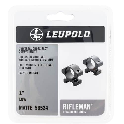 Leupold 56524 Rifleman Scope Ring Set Low 1" Matte Black Aluminum Leupold 56524 Rifleman Scope Ring Set Low 1" Matte Black Aluminum